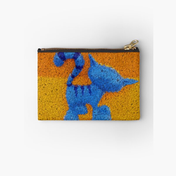 Item preview, bright blue kitty cat in bead style on gold designed and sold by mister-john.