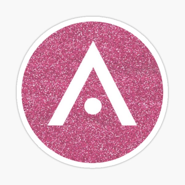 "Bright Pink Glitter Aveda Logo" Sticker by Dalaura Redbubble