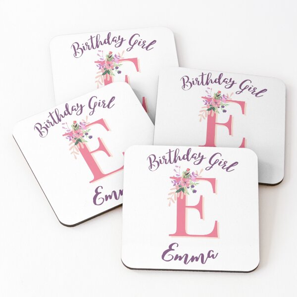 Item preview, Emma Personalized Birthday Girl Floral Initial Design designed and sold by Partypumpkin.