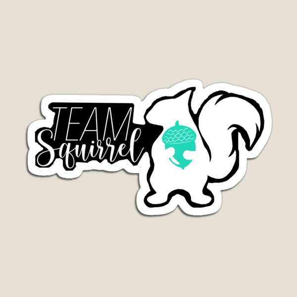 Team Squirrel-sea green acorn, white icons Magnet