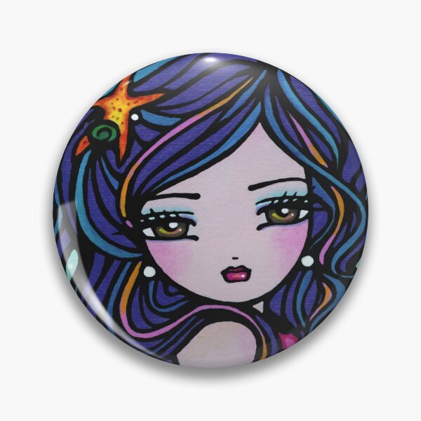 Item preview, Blue Haired Fantasy Mermaid Whimsical Art Hannah Lynn designed and sold by hannahlynnart.