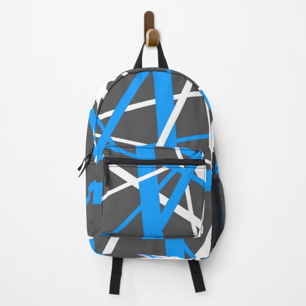 Item preview, Lines Of Medium Blue and White Abstract Geometric Pattern (On Grey) designed and sold by taiche.