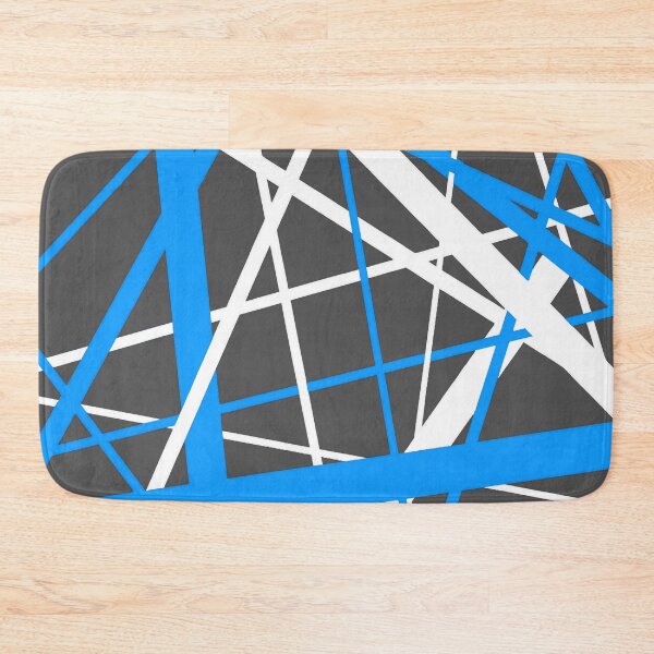 Item preview, Lines Of Medium Blue and White Abstract Geometric Pattern (On Grey) designed and sold by taiche.