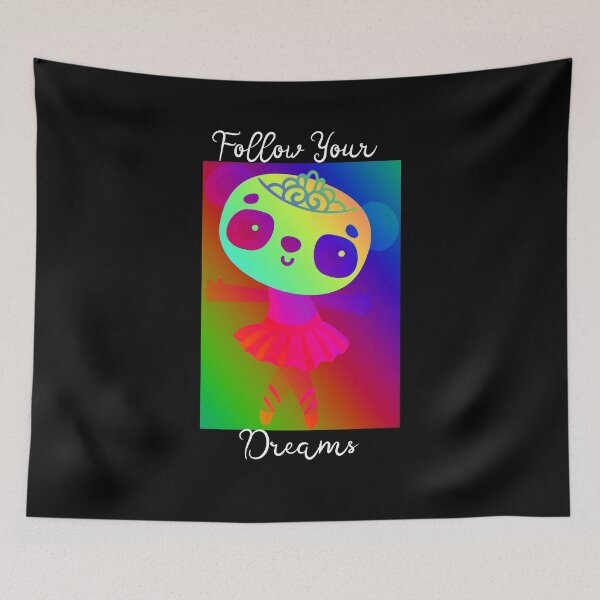 Item preview, Rainbow Ballerina Panda - Follow Your Dreams -Black designed and sold by Wheeler-Styl3.