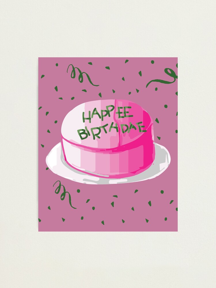 Lámina fotográfica «Iconic Happee Birthdae Pink And Green Frosting Birthday  Cake» de eyesasdaggers | Redbubble