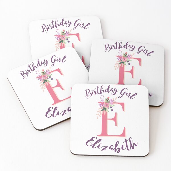 Item preview, Elizabeth Personalized Birthday Girl Floral Initial Design designed and sold by Partypumpkin.