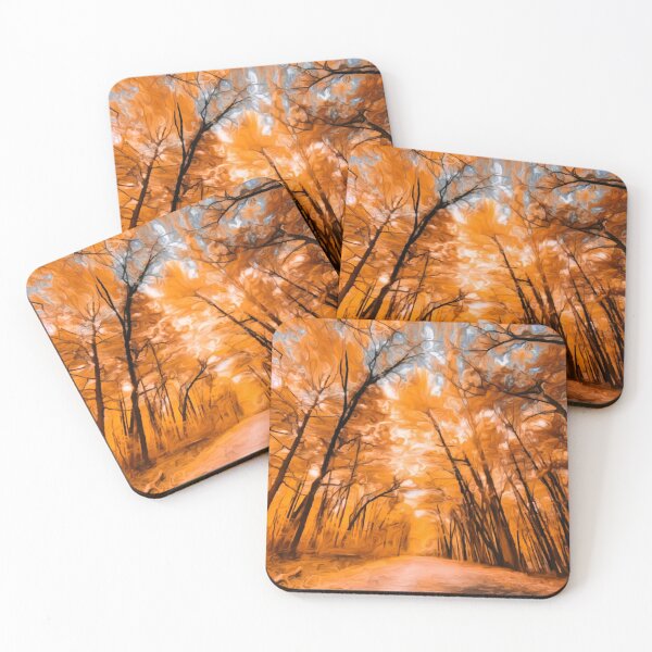 Item preview, Orange Fall Forest Trail Oil Painting designed and sold by Zurickdesigns.