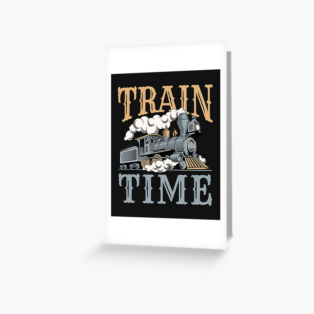 train-time-model-train-trains-enthusiast-greeting-card-for-sale-by