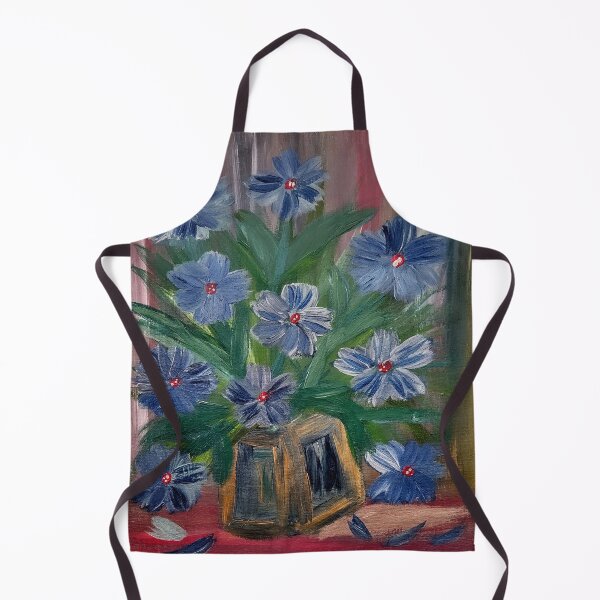Item preview, Blue carnations in antique vase designed and sold by kkartwork.