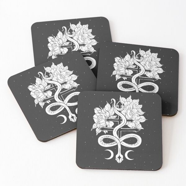 Item preview, cross of leviathan with a snake and flowers, cross of satan, magic, occult designed and sold by ShamanskaKate.