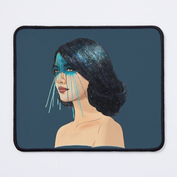 Item preview, Blue Galaxy Hair Portrait designed and sold by ArtfulBonBon.
