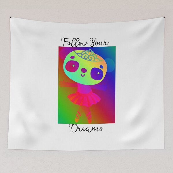 Item preview, Rainbow Ballerina Panda - Follow Your Dreams -White designed and sold by Wheeler-Styl3.