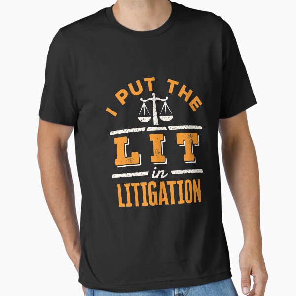 Vista previa del artículo con la obra «Pongo la luz en el litigio Abogado litigante divertido», diseñado y vendido por jaygo.