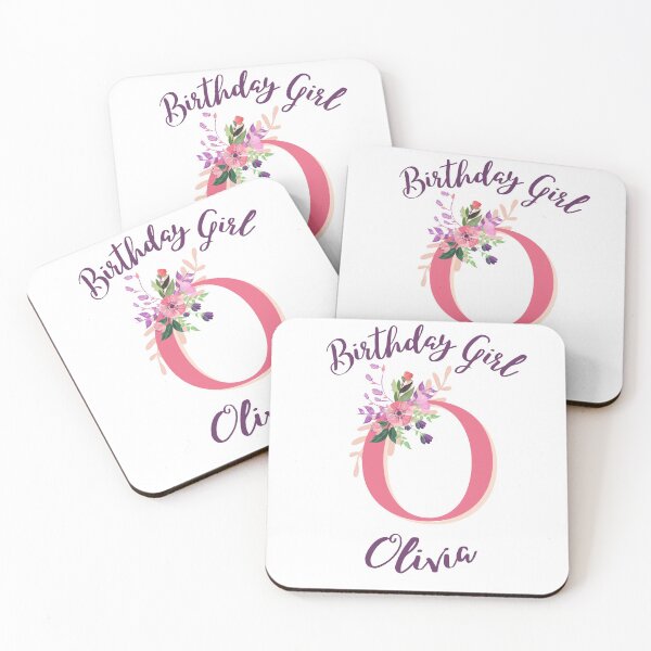 Item preview, Olivia Personalized Birthday Girl Floral Initial Design designed and sold by Partypumpkin.
