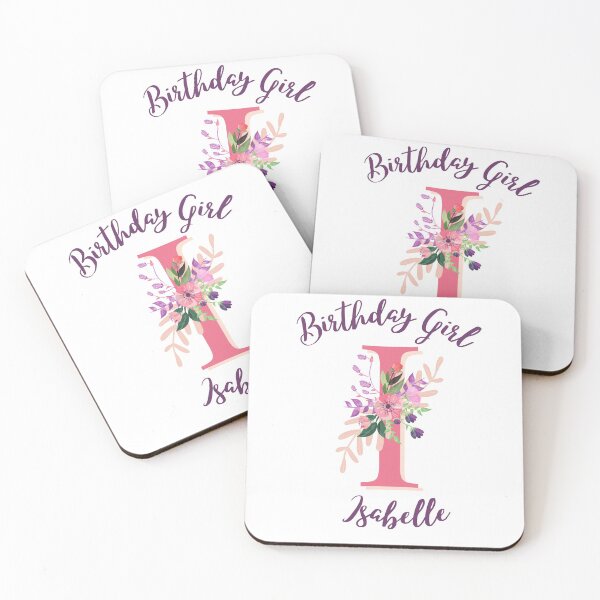 Item preview, Isabelle Personalized Birthday Girl Floral Initial Design designed and sold by Partypumpkin.