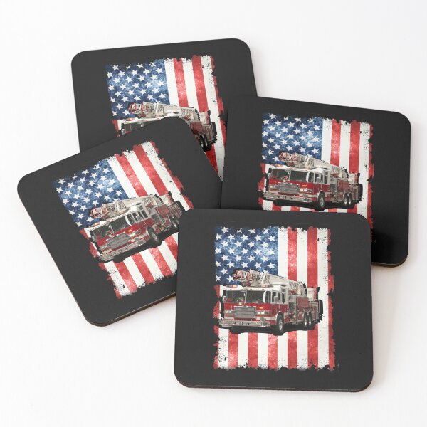 Item preview, Firefighter Fireman Fire Truck American Flag  designed and sold by backtrending.