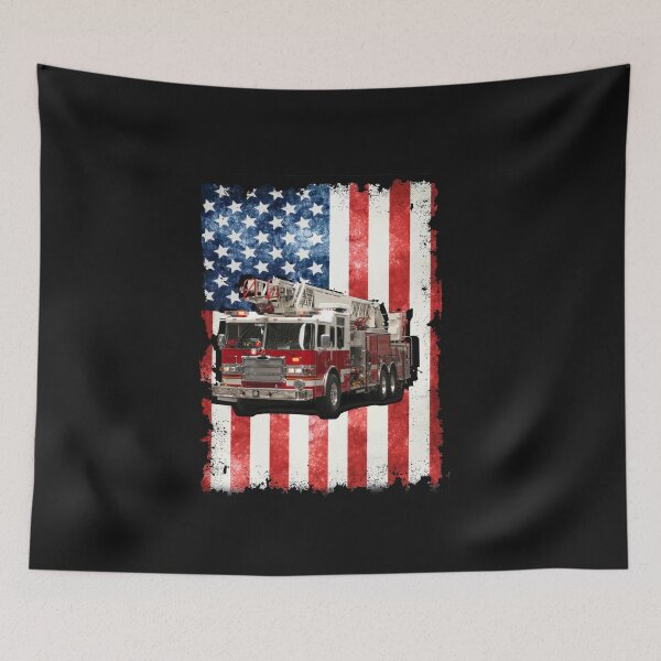 Item preview, Firefighter Fireman Fire Truck American Flag  designed and sold by backtrending.