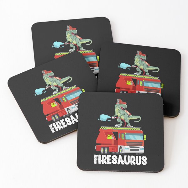 Item preview, Fire Fighter Saurus Firetruck Fireman Dinosaur designed and sold by backtrending.