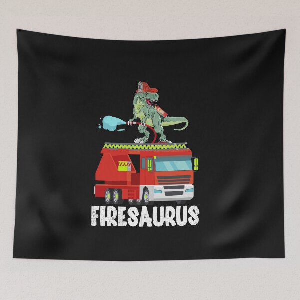 Item preview, Fire Fighter Saurus Firetruck Fireman Dinosaur designed and sold by backtrending.