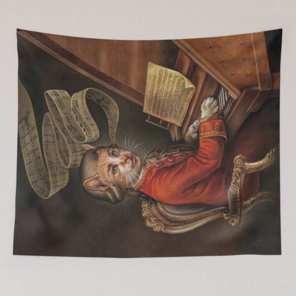 Item preview, CaTTarot - 3 Pentacles "Acateus Mozart"  designed and sold by Diana Cammarano.