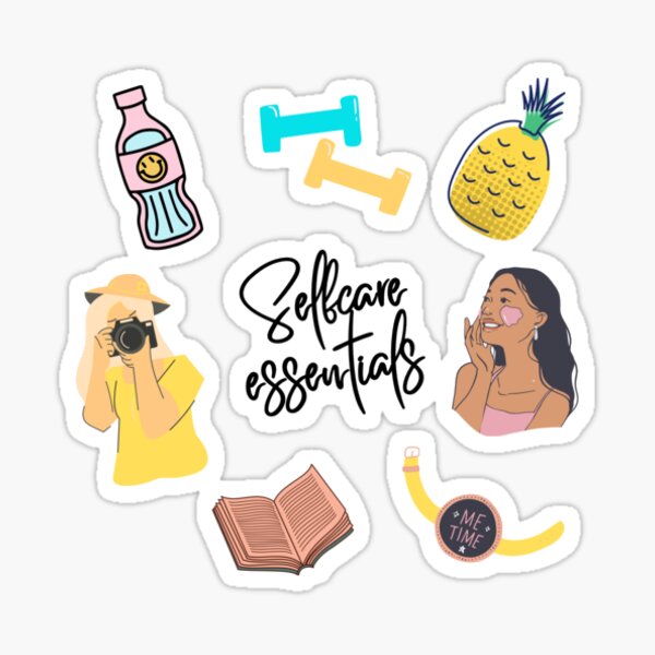Item preview, Self care essentials beautiful vibrant stickers designed and sold by UNIBLESSED.