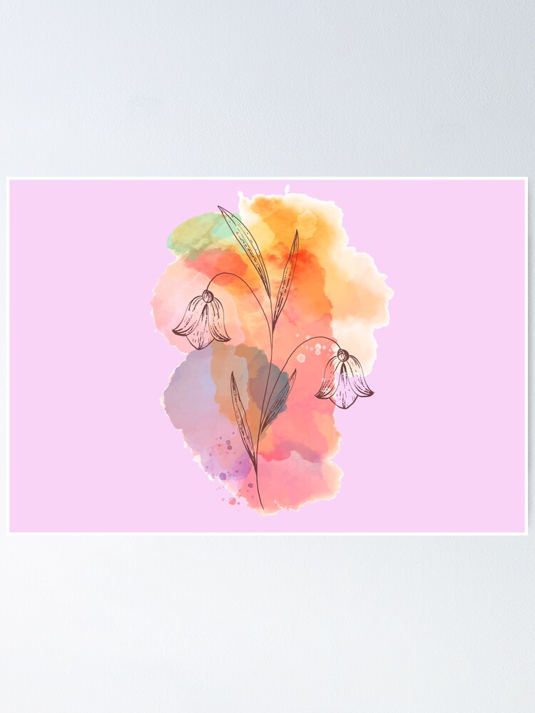 "Hand Drawn Flowers and Leaves Artwork" Poster for Sale by