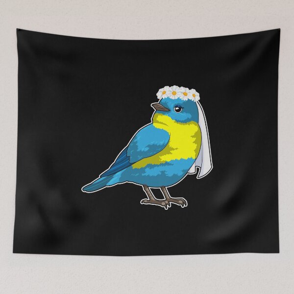 Item preview, Bird as Bride with Wreath of flowers designed and sold by Snabdesign84.