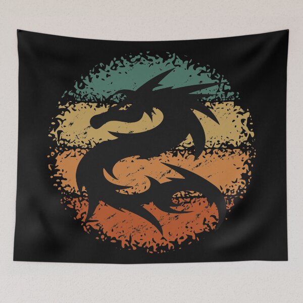 Item preview, Oriental Vintage Sunset Dragon designed and sold by Windmill Wildflowers.