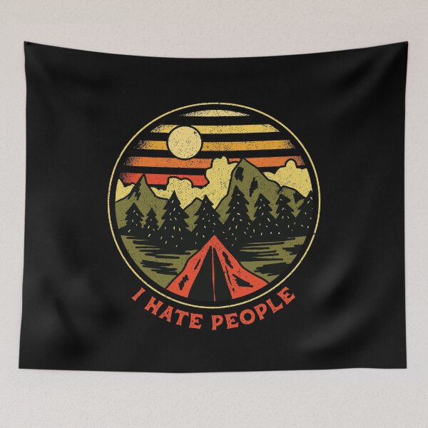 Item preview, I hate People Camping Retro Camp lovers gag gift designed and sold by SwankyFine.