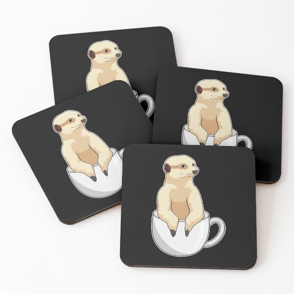 Item preview, Meerkat with Cup of Coffee designed and sold by Snabdesign84.