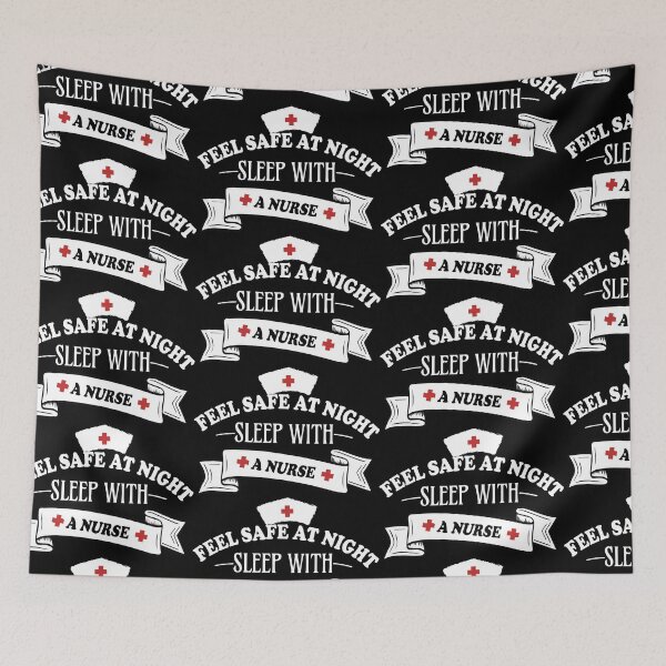 Item preview, Feel Safe At Night Sleep With A Nurse designed and sold by PinkPandaDesign.