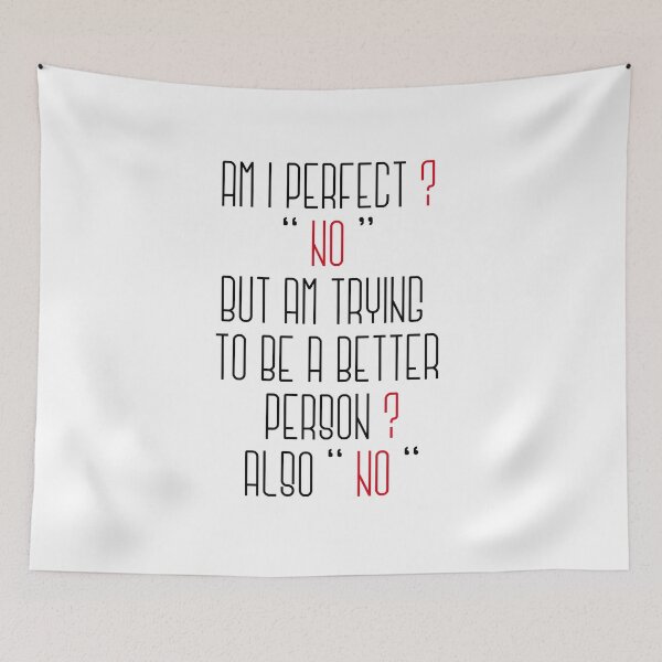 Item preview, Am i perfect? no but am trying to be a better person? also no. Black and Red  designed and sold by YerrouDesing.