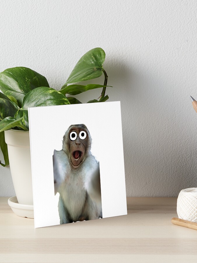 Funny Monkey Selfie of a shocked monkey up to mischief  Art Board Print  for Sale by haRexia