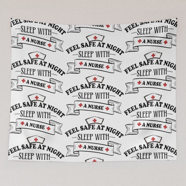 Item preview, Feel Safe At Night Sleep With A Nurse designed and sold by PinkPandaDesign.