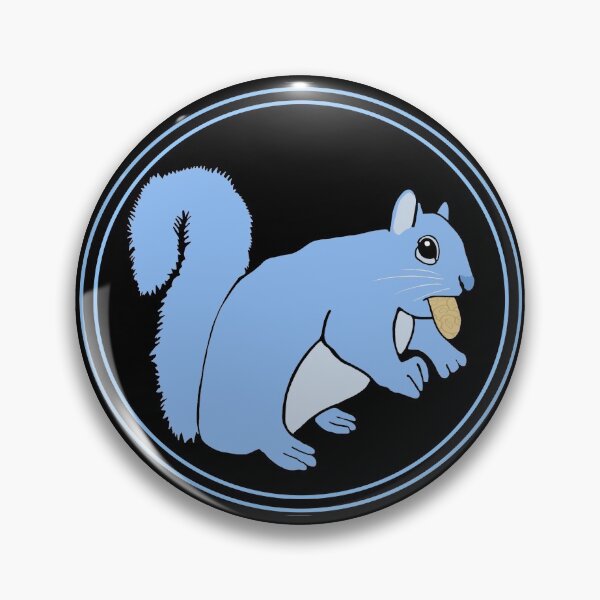 Artikelvorschau, Blaues Eichhörnchen mit Nuss (schwarzer Hintergrund) entworfen und verkauft von Haloproductions.