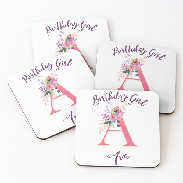 Item preview, Ava Personalized Birthday Girl Floral Initial Design designed and sold by Partypumpkin.