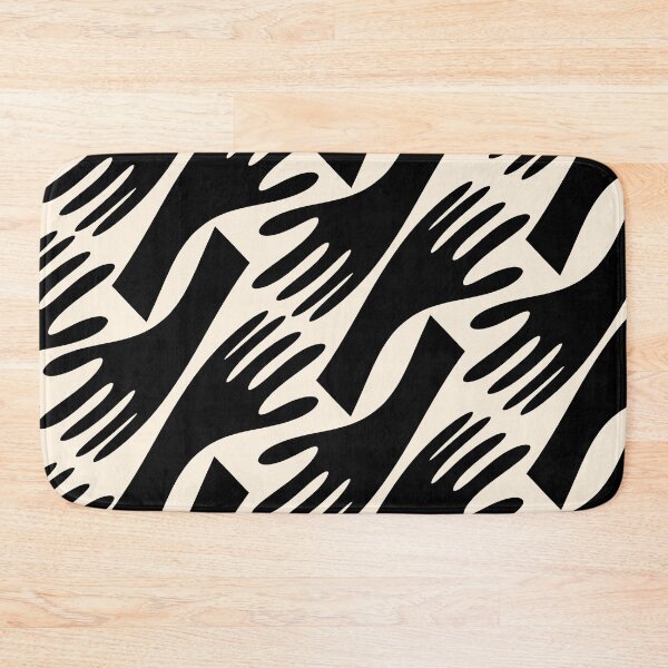 Item preview, Show of Hands Retro Modern Abstract Pattern Black Cream designed and sold by kierkegaard.