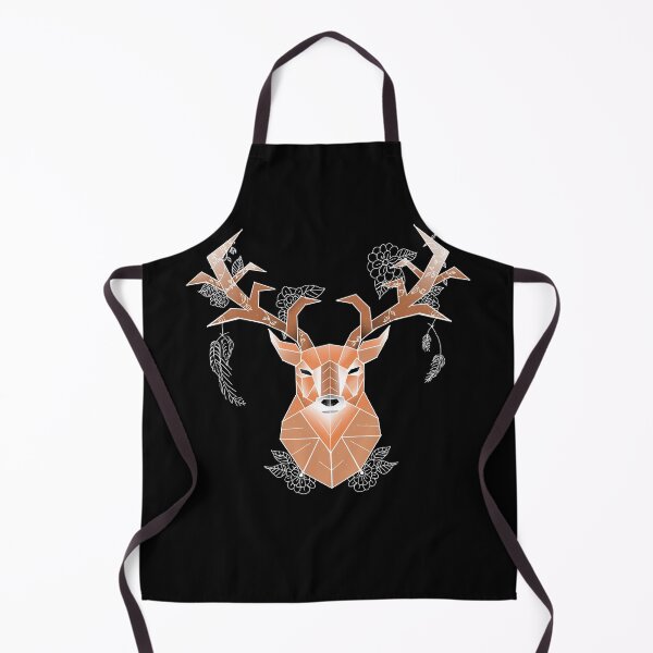 Item preview, Floral Geometric Stag - coloured- Black background designed and sold by DemonicGloom.
