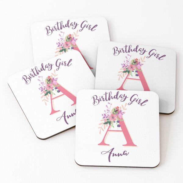 Item preview, Anna Personalized Birthday Girl Floral Initial Design designed and sold by Partypumpkin.