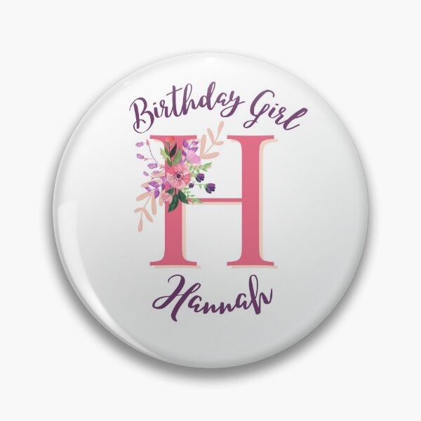 Item preview, Hannah Personalized Birthday Girl Floral Initial Design designed and sold by Partypumpkin.