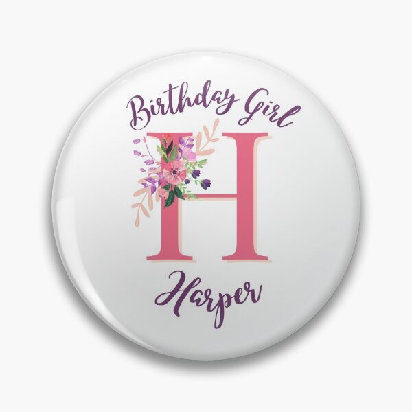 Item preview, Harper Personalized Birthday Girl Floral Initial Design designed and sold by Partypumpkin.