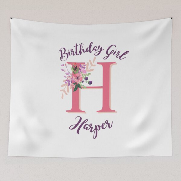 Item preview, Harper Personalized Birthday Girl Floral Initial Design designed and sold by Partypumpkin.