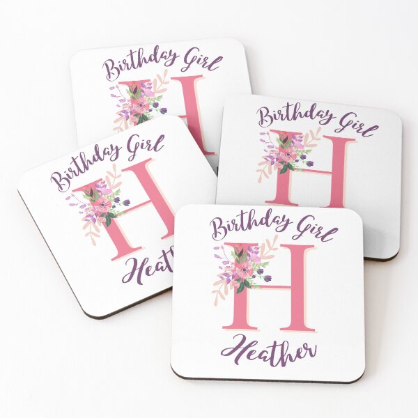 Item preview, Heather Personalized Birthday Girl Floral Initial Design designed and sold by Partypumpkin.