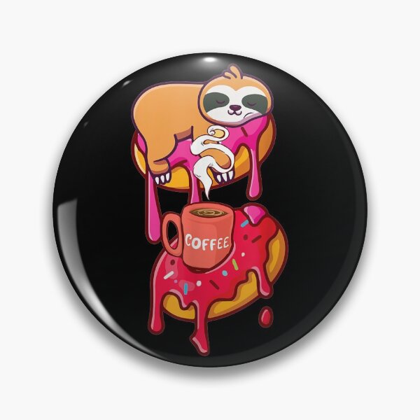 Item preview, Sloth On Donut With Cup Of Steaming Coffee designed and sold by theDlab.