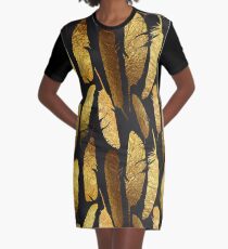 - Golden feathers - Graphic T-Shirt Dress