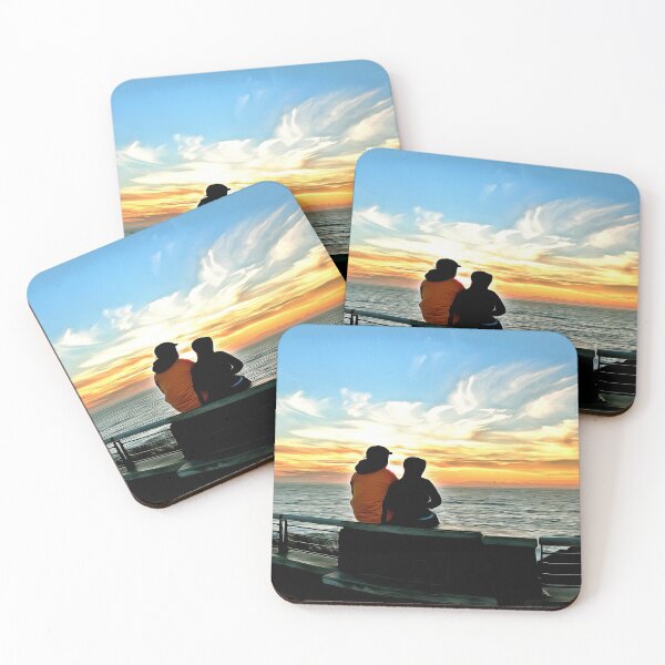 Item preview, Couple Enjoying Newport Oregon Coastal Sunset designed and sold by SeaChangeDesign.