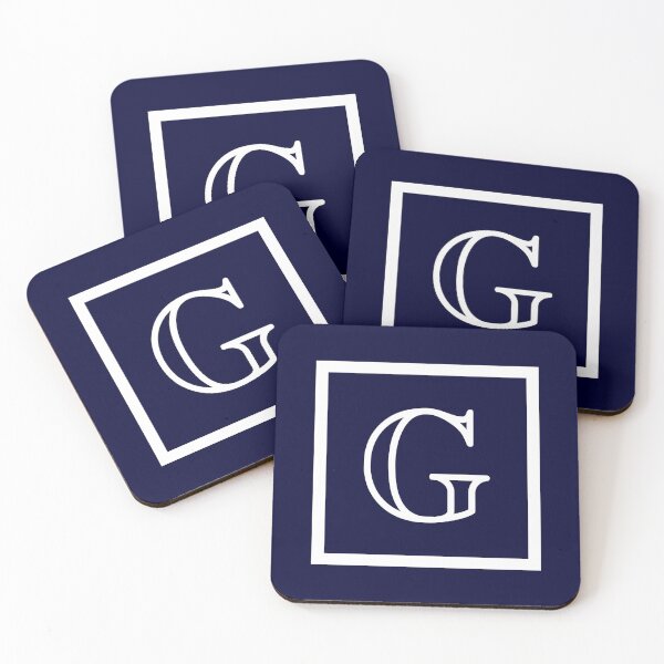 Item preview, Navy Blue White Monogram G In a Square designed and sold by rewstudio.