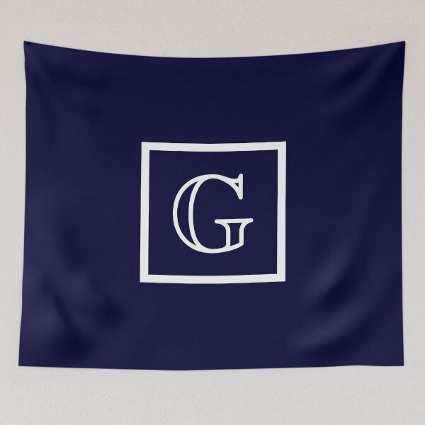 Item preview, Navy Blue White Monogram G In a Square designed and sold by rewstudio.