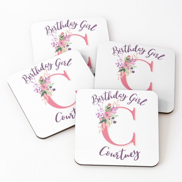 Item preview, Courtney Personalized Birthday Girl Floral Initial Design designed and sold by Partypumpkin.