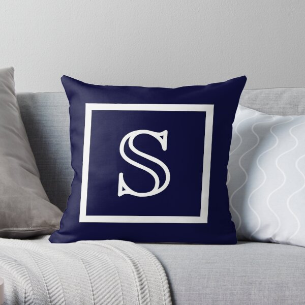 Navy best sale monogram pillow